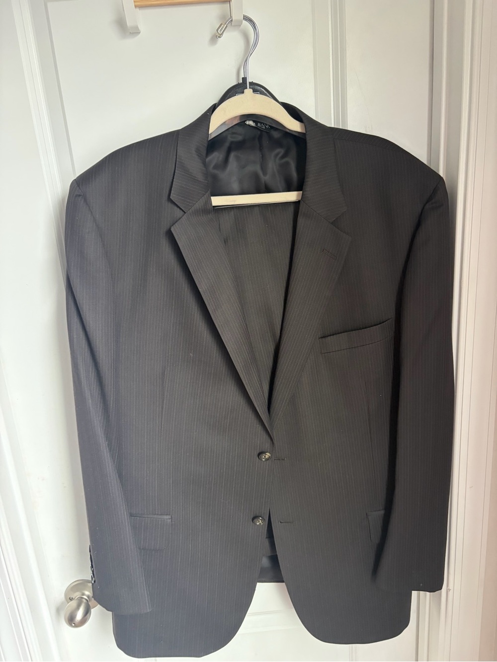 Jos. A. Bank Men's Black Pinstripe Two-Button Suit Jacket